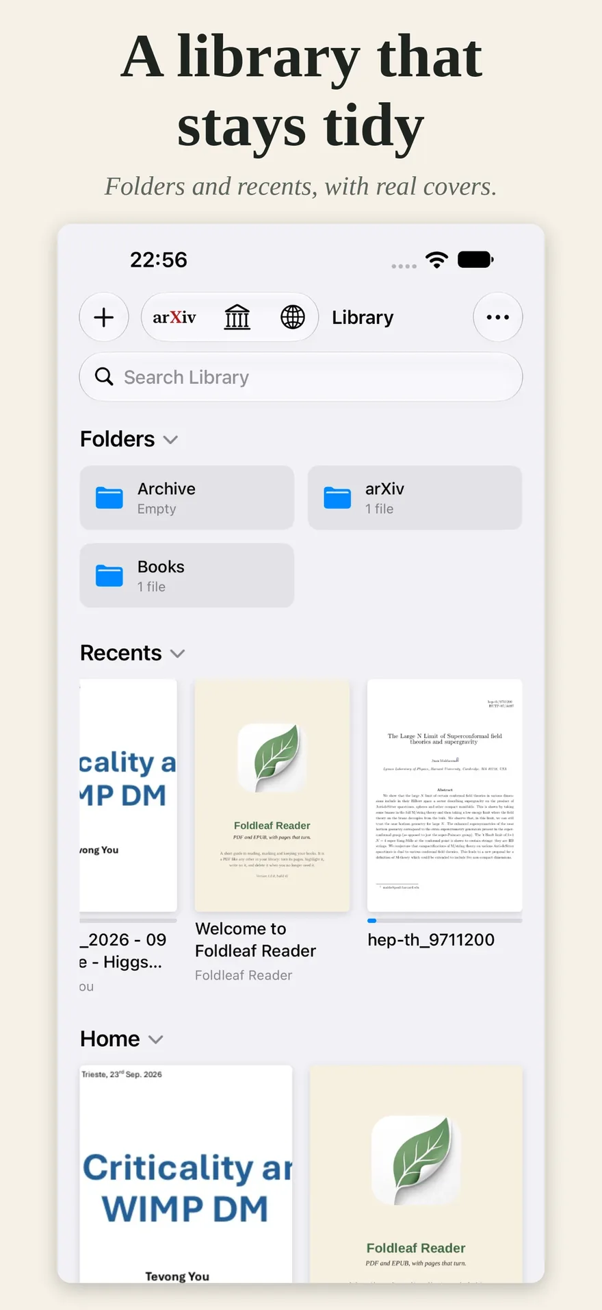 The library on iPhone.